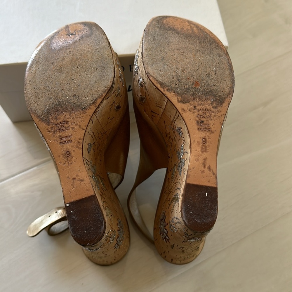 Casadei gold wedge with rhinestones size 39 - Picture 4 of 7